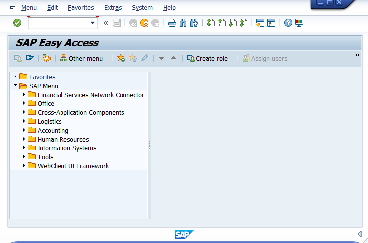 SAP Initial Screen